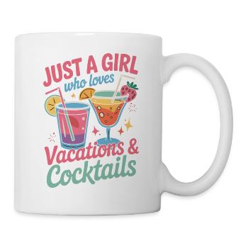 Juste une fille qui aime les vacances et les cocktails - Mug blanc - blanc - Droite