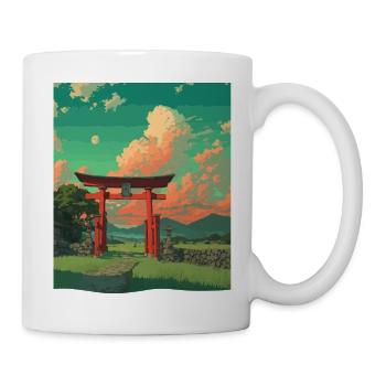 Serene Torii Gate Sunset Scene - Mug - white - Right