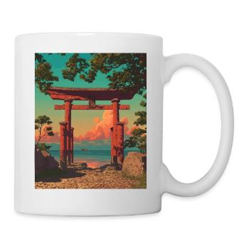 Sunset Torii Gate by the Shore - Mug - white - Right