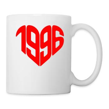 1996 Herz Jahr 1996 Geschenk zum 30. Geburtstag - Tasse - Weiß - Rechts