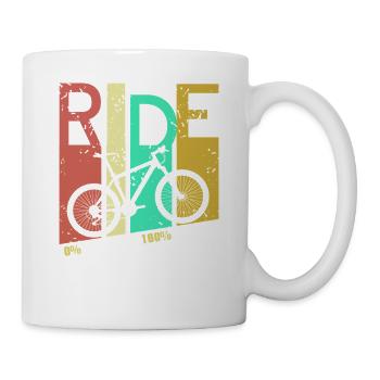 Ride Bike Eco Quote Zero Emission Cyclist Gear - Mug - white - Right