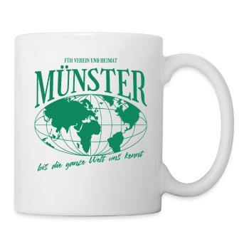 Münster Heimat Fußball Geschenk - Tasse - Weiß - Rechts