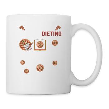 Diète? Tout tourne autour de la pizza – Mème drôle - Mug blanc - blanc - Droite
