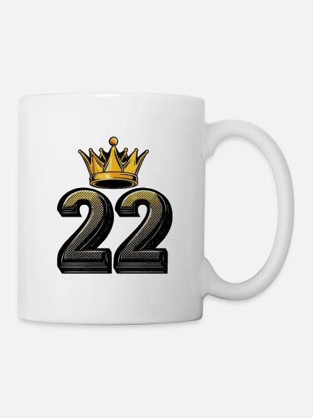 22 Zahl Krone - Tasse - Weiß
