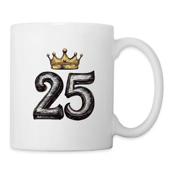 25 Zahl Krone - Tasse - Weiß - Rechts