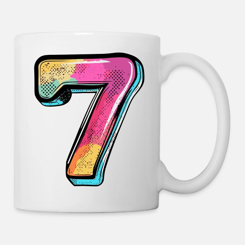Bande dessinée à 7 chiffres - Mug blanc - blanc