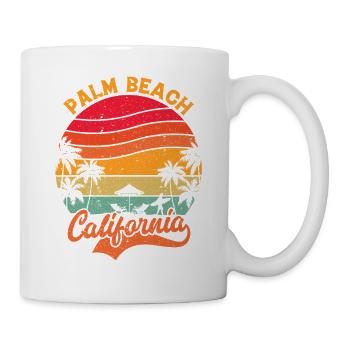 Palm Beach California Vintage Sunset Palm Beach  - Mug - white - Right