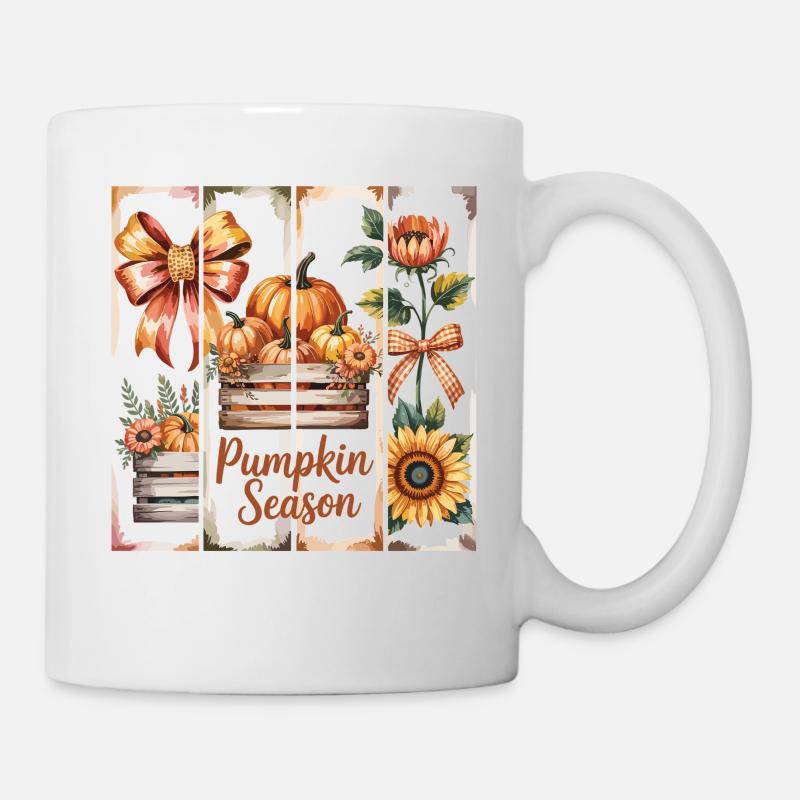 Chemise de décoration d’automne de saison de citrouille - Mug blanc - blanc