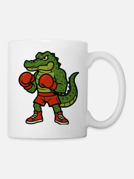 Krokodil Boxer - Tasse - Weiß