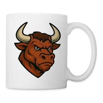 stier kopf comic - Tasse - Weiß - Rechts