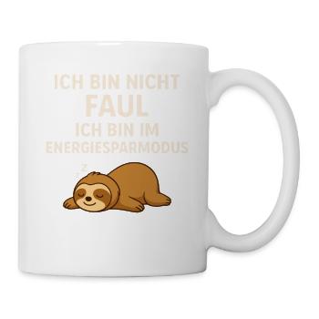 Not lazy – in power saving mode – sloth - Mug - white - Right