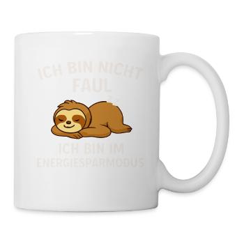 Not lazy – only in energy-saving mode - Mug - white - Right