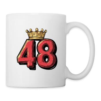 48 Zahl Krone - Tasse - Weiß - Rechts