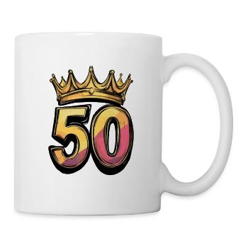 50 Zahl Krone - Tasse - Weiß - Rechts