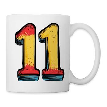 11 Zahl Comic - Tasse - Weiß - Rechts