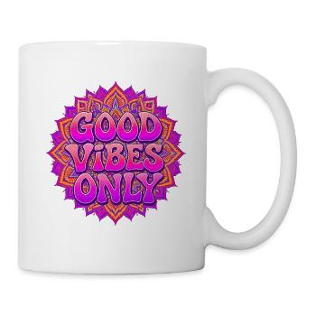 Positive Energie Mandala Retro Boho Kunst - Tasse - Weiß - Rechts