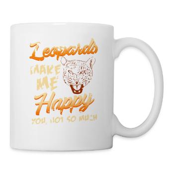 Léopards me rendent heureux Sarcastique chat sauvage Humeur - Mug blanc - blanc - Droite