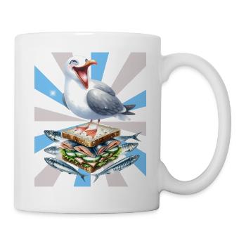 Reto Seagull Seagulls Sandwidsch Hareng - Mug blanc - blanc - Droite