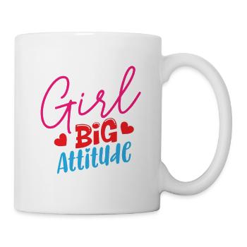 Little Girl Big Attitude – Funny Sassy Girl Gift - Mug - white - Right