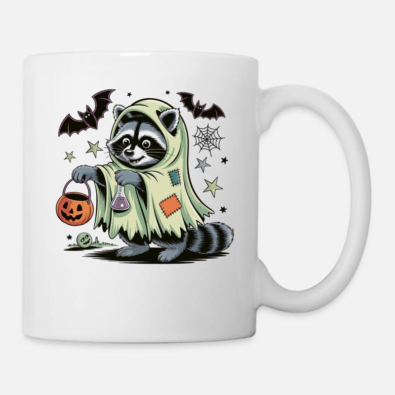Déguisement de raton laveur d’Halloween - Mug blanc - blanc