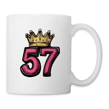57 Zahl Krone - Tasse - Weiß - Rechts