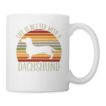 La vie est meilleure avec un teckel - Mug blanc - blanc - Droite