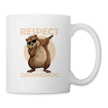 Respect The Groundhog Rodent Animal - Tasse - Weiß - Rechts