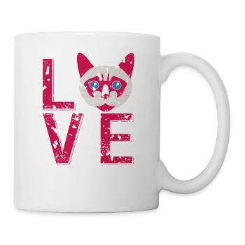 Love Siamese Cat Minimalist Feline Passion Style - Mug - white - Right