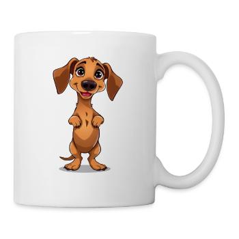 Funny Dachshund Cartoon Print - Mug - white - Right
