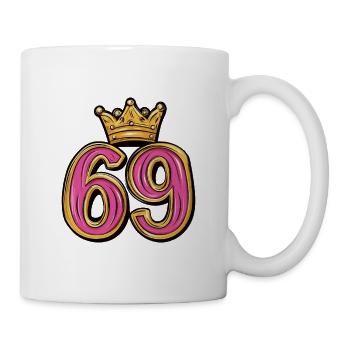 69 Nombre Couronne - Mug blanc - blanc - Droite