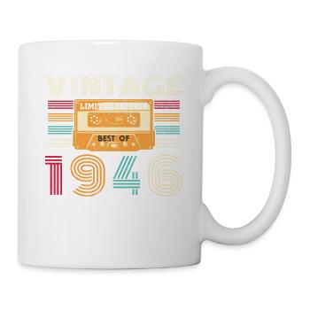 80 Jahr 1946 Vintage Retro Geburtstag - Tasse - Weiß - Rechts
