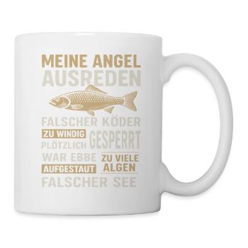 Angel Ausreden – Kein Fisch, viele Gründe - Tasse - Weiß - Rechts