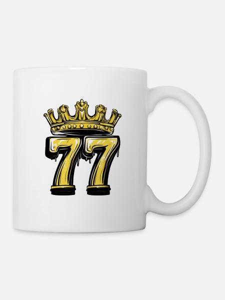 77 Zahl Krone - Tasse - Weiß