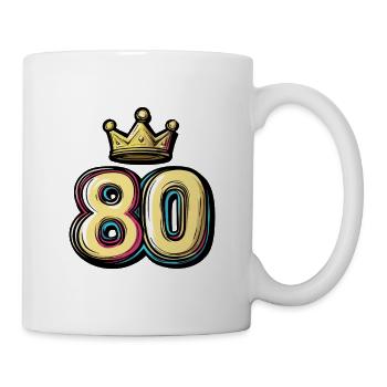 80 Zahl Krone - Tasse - Weiß - Rechts