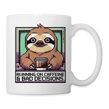 Running on Caffeine and Bad Decisions – Pixel Slot - Mug - white - Right