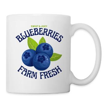 Heidelbeeren vom Bauernhof frisch - Tasse - Weiß - Rechts