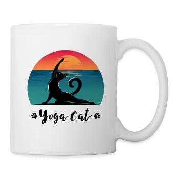 Chat de yoga - Mug blanc - blanc - Droite
