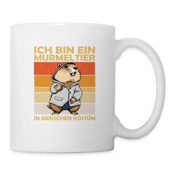 Ich bin ein Murmeltier in Menschen Kostüm Nagetier - Tasse - Weiß - Rechts