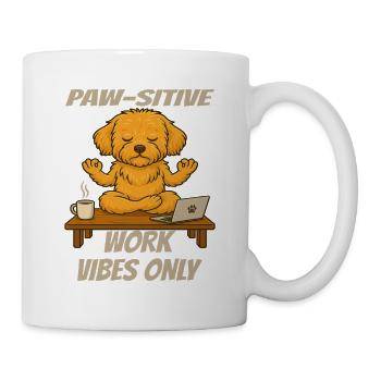 Paw-sitive Work Vibes Only – Maltipoo Yoga - Mug - white - Right