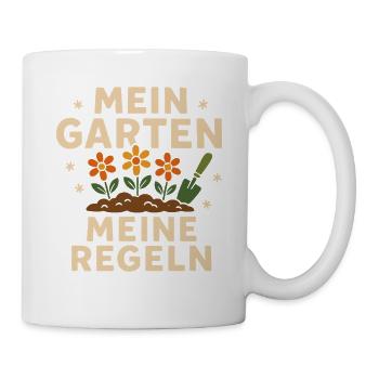 Mein Garten – Meine Regeln Naturmotiv - Tasse - Weiß - Rechts