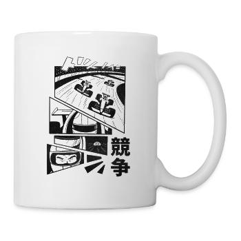 Racing driver behind the wheel of an F1 car - Mug - white - Right