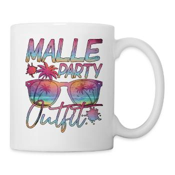 Malle Party Outift with Palm Trees and Sunglasses - Mug - white - Right