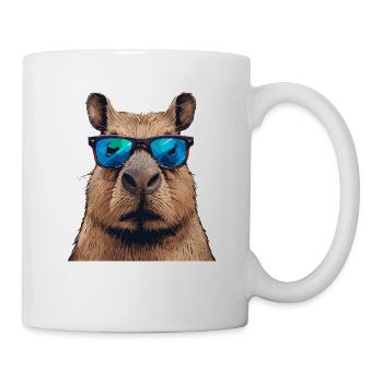 Capybara cool avec lunettes de soleil - Mug blanc - blanc - Droite
