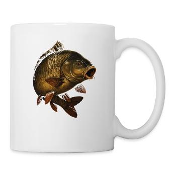 Carp Motif – Big Carp for Anglers - Mug - white - Right