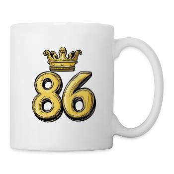 86 Zahl Krone - Tasse - Weiß - Rechts