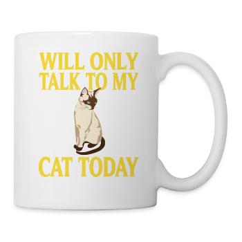 Will Only Talk To My Cat Today Introvert Humor - Mug - white - Right