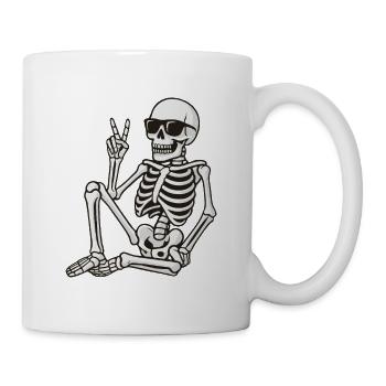 Cool Skeleton Peace Halloween Design - Mug - white - Right