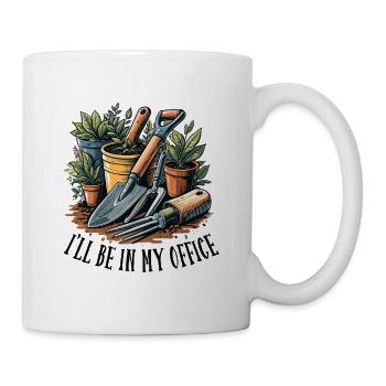 Illustration d’outils et de plantes de mise à disposition de jardin - Mug blanc - blanc - Droite