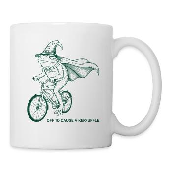 Off To Cause A Kerfuffle Frog On Bike Funny Animal - Mug - white - Right