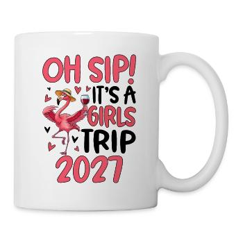 Flamingo with Wine Glass Slogan 2027 - Mug - white - Right